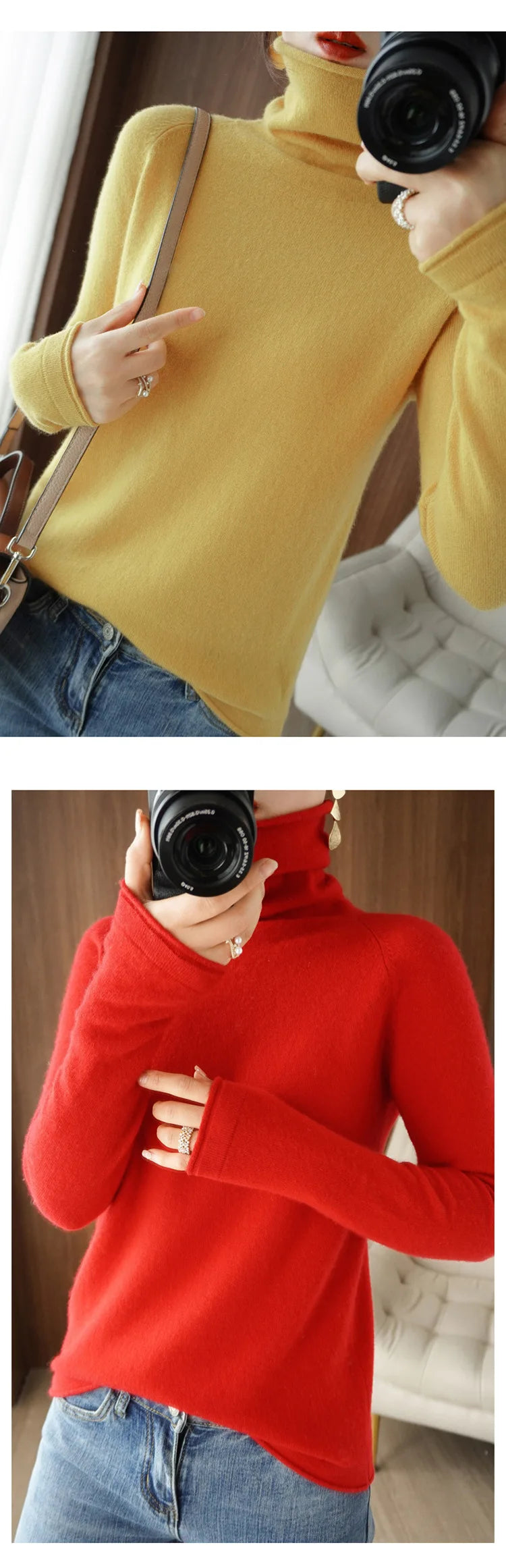 Autumn Winter Women Sweaters Turtleneck Long Sleeve Solid Slim Fit Basic Knit Tops Warm Bottoming Shirts High Strecth Pullovers