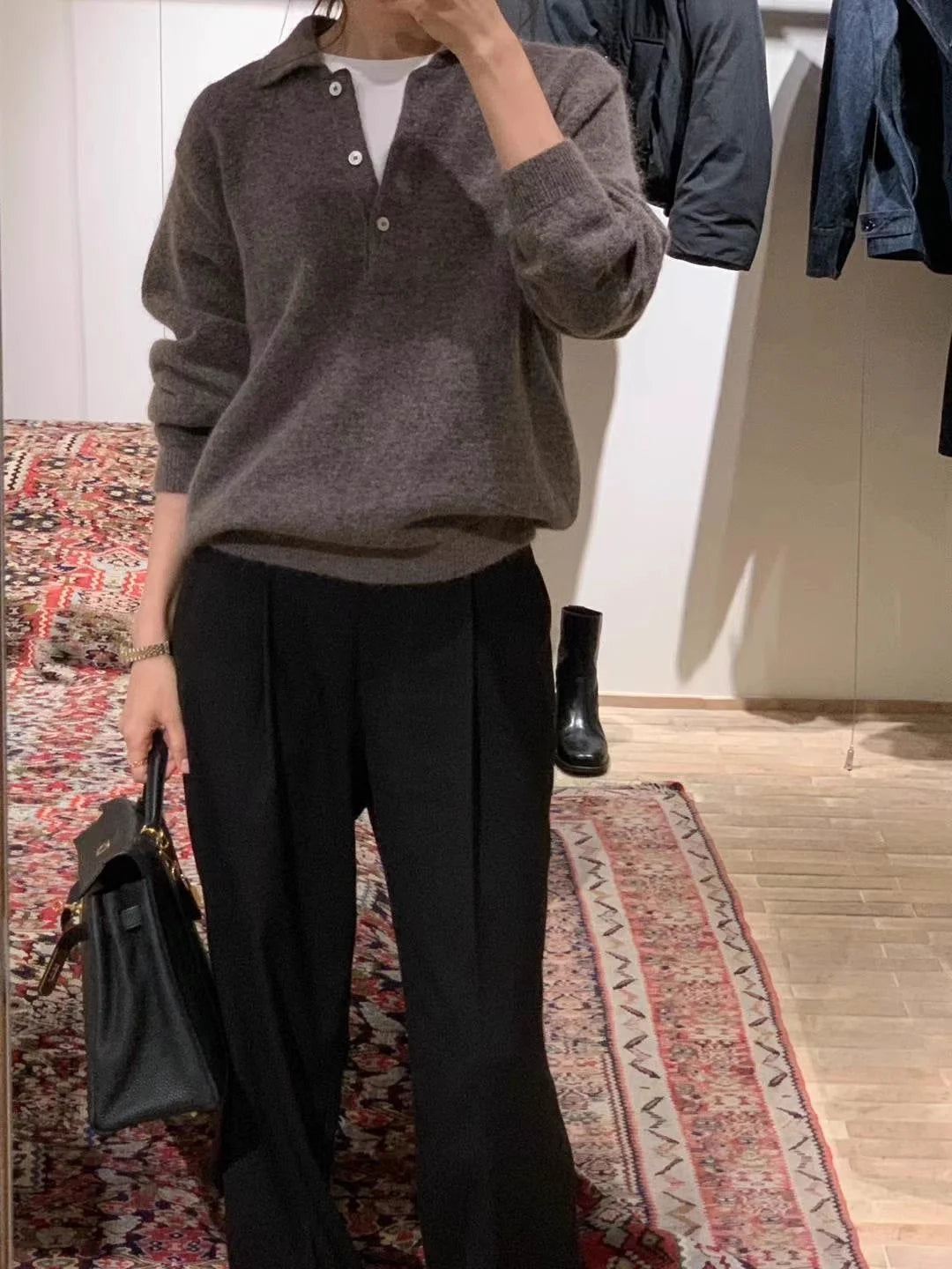 2025 Autumn/Winter New Women's Sweater 100% Wool Women's Knitted Hoodie Solid Color Casual Women's Top