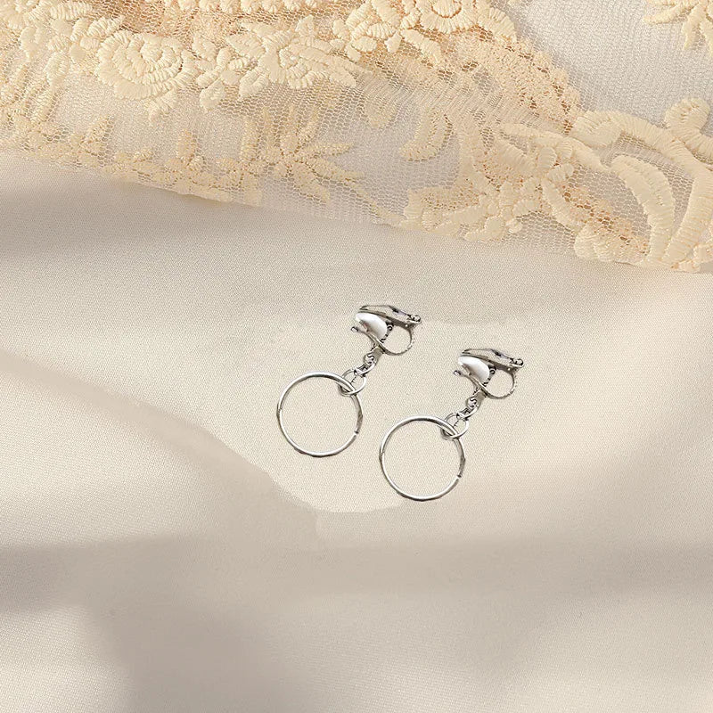 Vintage Personality Ear Clip Without Ear Piercings Advanced Sense Simple Earrings Fashion Temperament Pearl Ear Hanging Girl