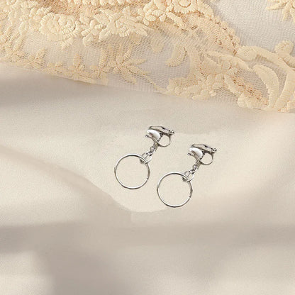 Vintage Personality Ear Clip Without Ear Piercings Advanced Sense Simple Earrings Fashion Temperament Pearl Ear Hanging Girl