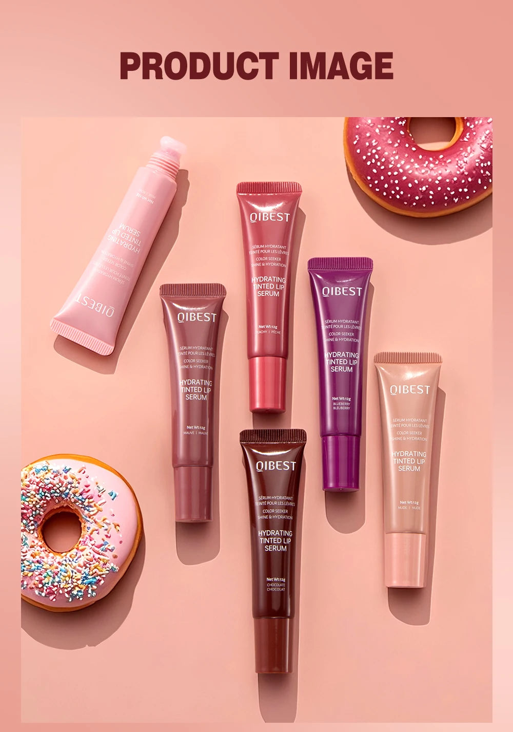 QIBEST Crystal Lip Balm Moisturizing Lip Gloss Oil Jelly Lipgloss Long Lasting Liquid Lipstick Hydrating Tinted Lip Serum Makeup