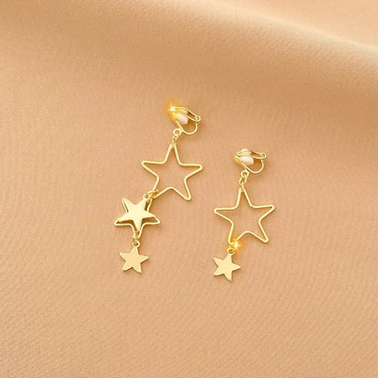 Vintage Personality Ear Clip Without Ear Piercings Advanced Sense Simple Earrings Fashion Temperament Pearl Ear Hanging Girl