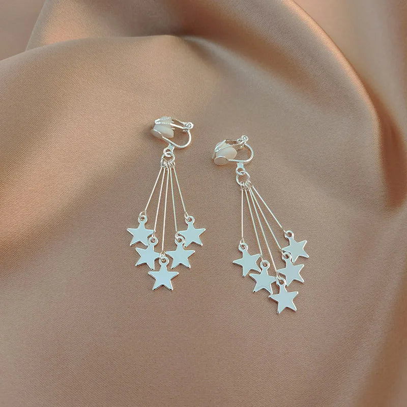 Vintage Personality Ear Clip Without Ear Piercings Advanced Sense Simple Earrings Fashion Temperament Pearl Ear Hanging Girl