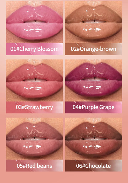 QIBEST Crystal Lip Balm Moisturizing Lip Gloss Oil Jelly Lipgloss Long Lasting Liquid Lipstick Hydrating Tinted Lip Serum Makeup