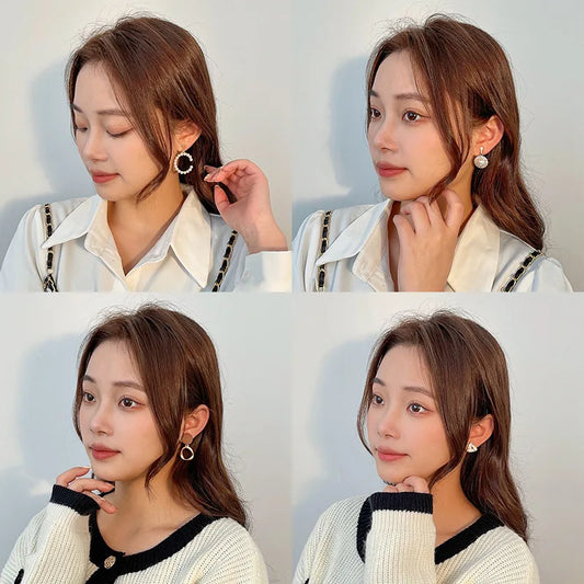 Vintage Personality Ear Clip Without Ear Piercings Advanced Sense Simple Earrings Fashion Temperament Pearl Ear Hanging Girl