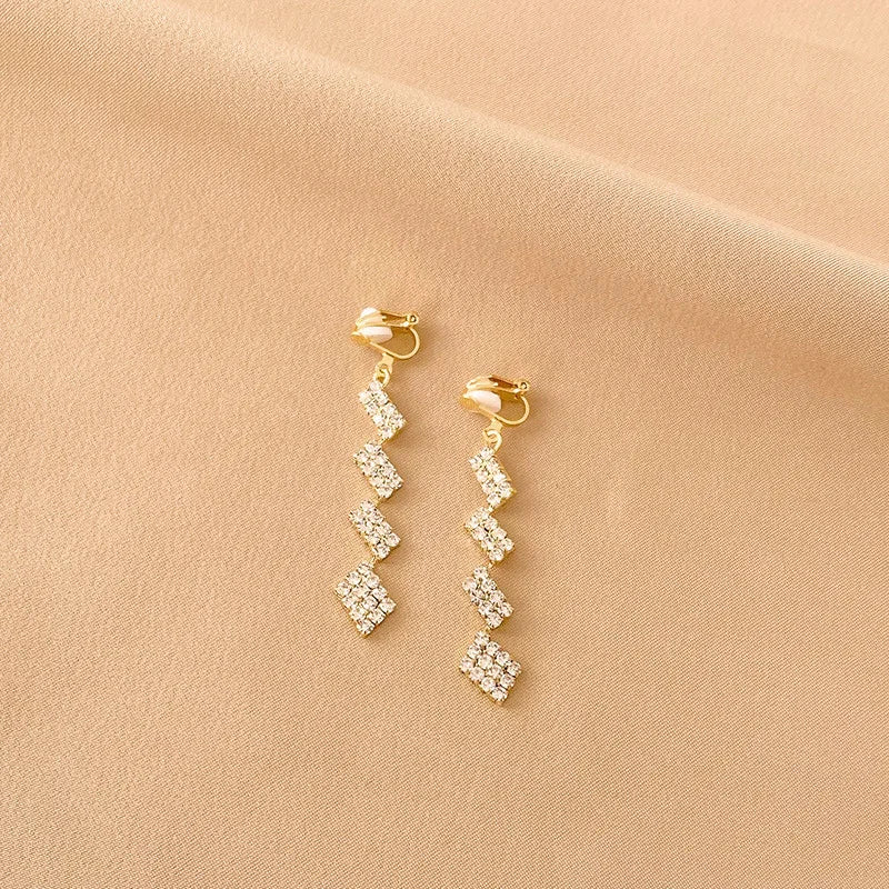 Vintage Personality Ear Clip Without Ear Piercings Advanced Sense Simple Earrings Fashion Temperament Pearl Ear Hanging Girl