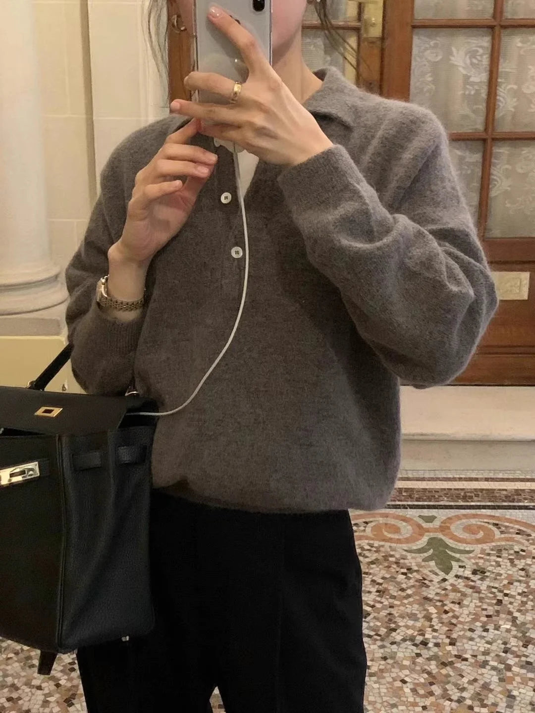 2025 Autumn/Winter New Women's Sweater 100% Wool Women's Knitted Hoodie Solid Color Casual Women's Top