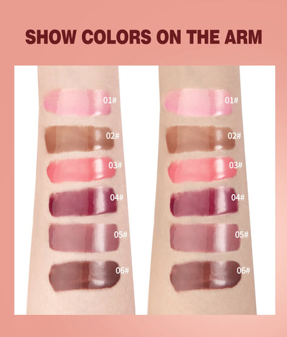 QIBEST Crystal Lip Balm Moisturizing Lip Gloss Oil Jelly Lipgloss Long Lasting Liquid Lipstick Hydrating Tinted Lip Serum Makeup