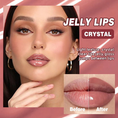 QIBEST Crystal Lip Balm Moisturizing Lip Gloss Oil Jelly Lipgloss Long Lasting Liquid Lipstick Hydrating Tinted Lip Serum Makeup