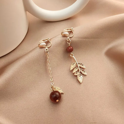 Vintage Personality Ear Clip Without Ear Piercings Advanced Sense Simple Earrings Fashion Temperament Pearl Ear Hanging Girl